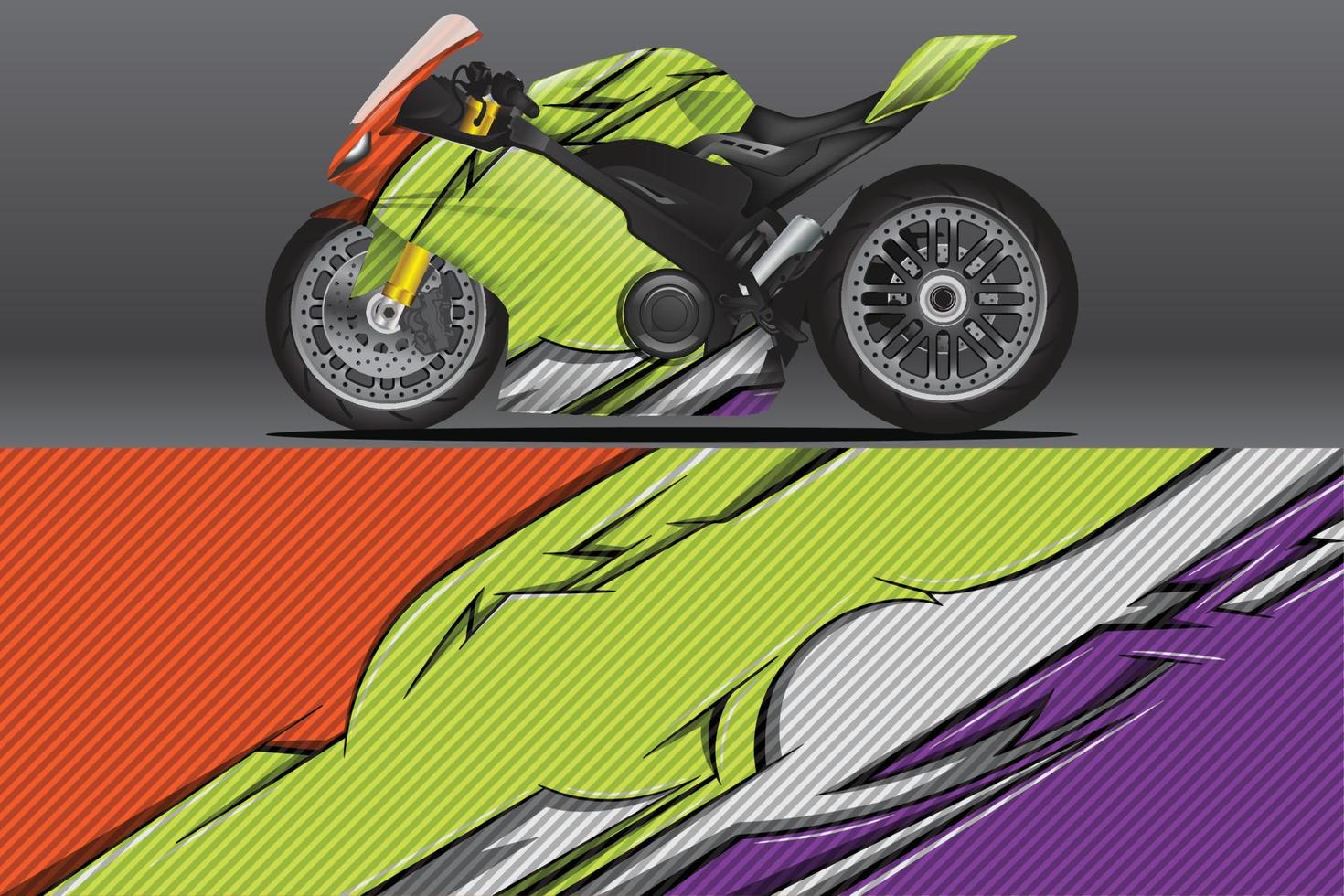 calcomanía de envoltura de motocicleta abstracta y diseño de calcomanía de vinilo vector