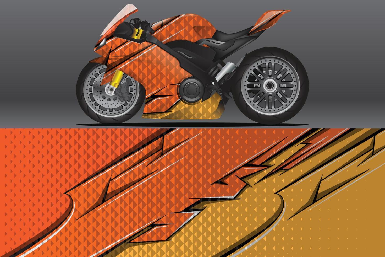 calcomanía de envoltura de motocicleta abstracta y diseño de calcomanía de vinilo vector