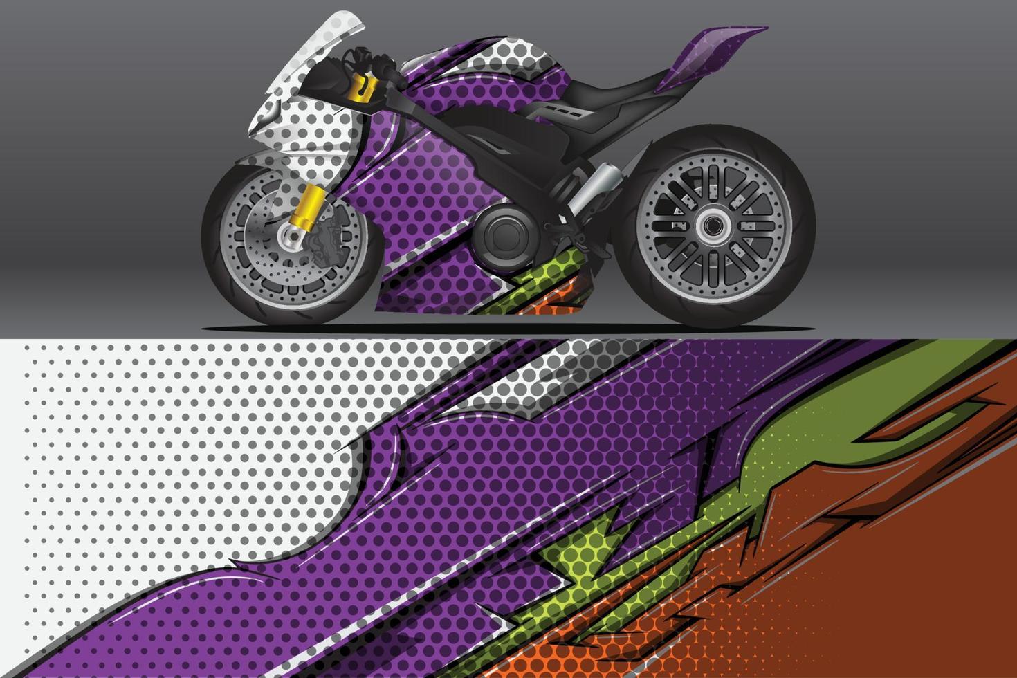 calcomanía de envoltura de motocicleta abstracta y diseño de calcomanía de vinilo vector