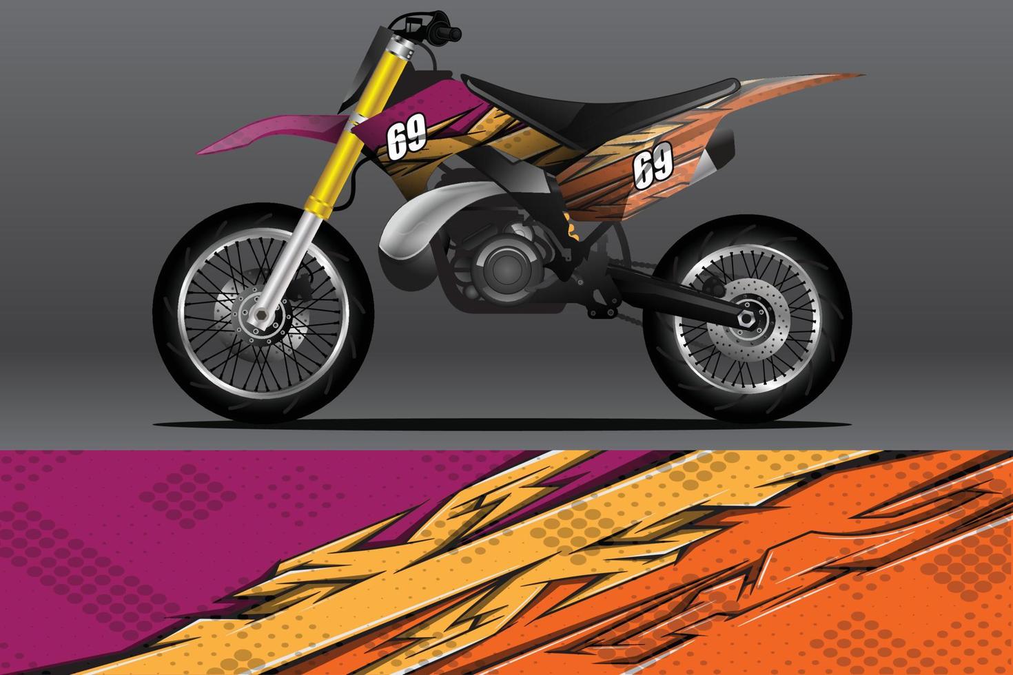 calcomanía de envoltura de motocicleta abstracta y diseño de calcomanía de vinilo vector