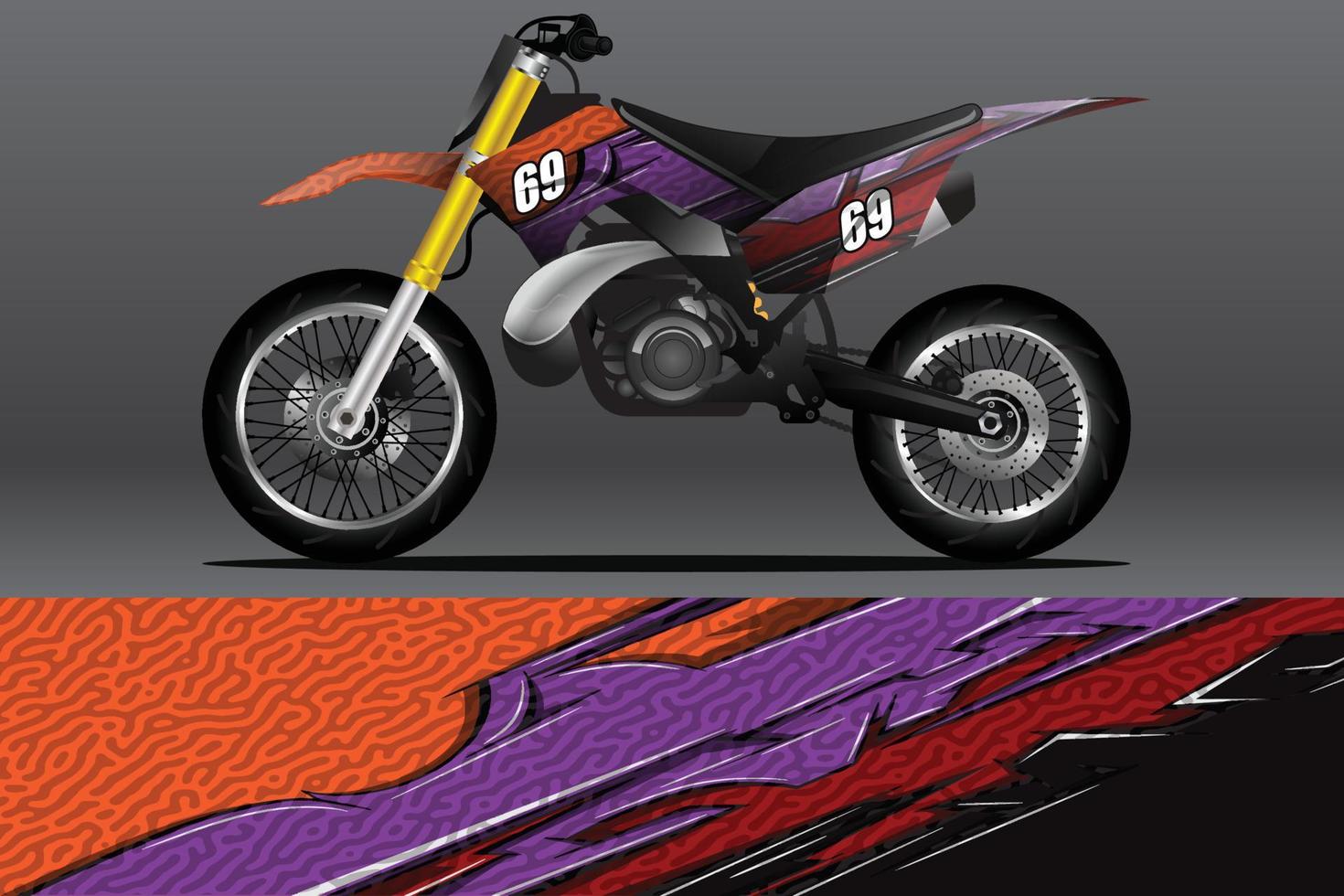 calcomanía de envoltura de motocicleta abstracta y diseño de calcomanía de vinilo vector