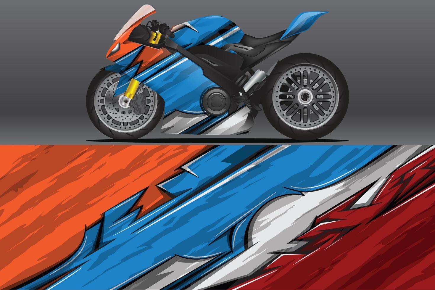 calcomanía de envoltura de motocicleta abstracta y diseño de calcomanía de vinilo vector