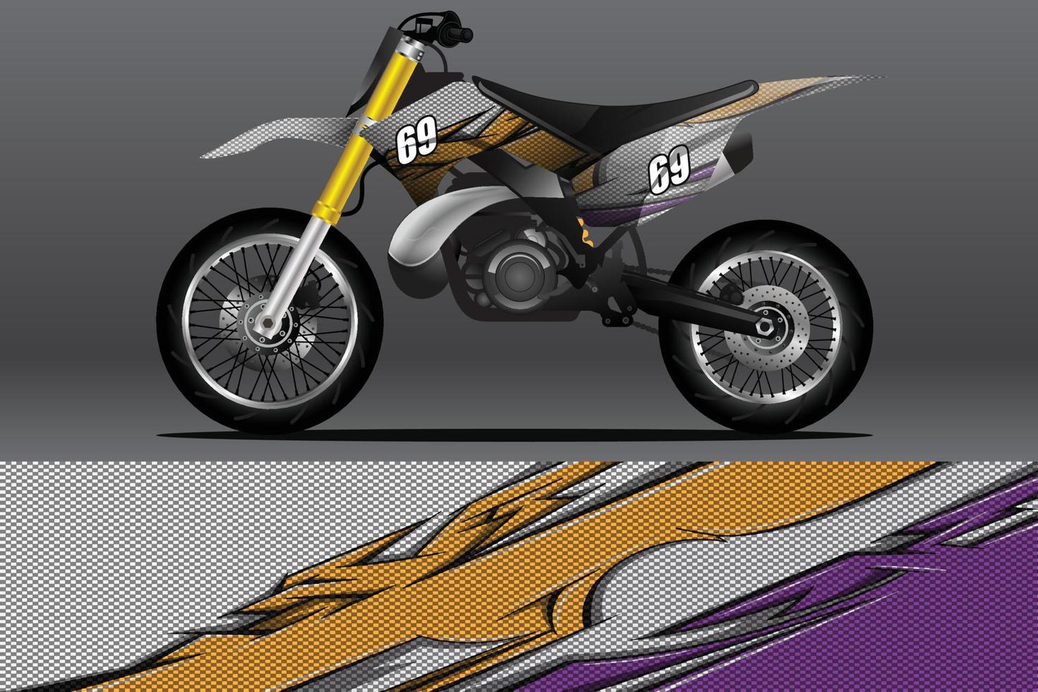 calcomanía de envoltura de motocicleta abstracta y diseño de calcomanía de vinilo vector