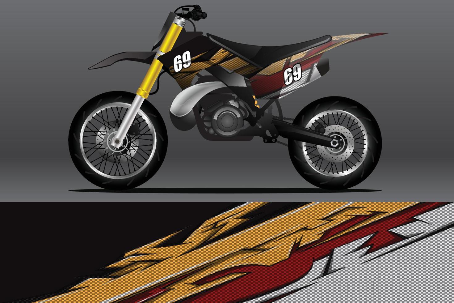 Abstract Motorcycle wrap decal and vinyl sticker design vector