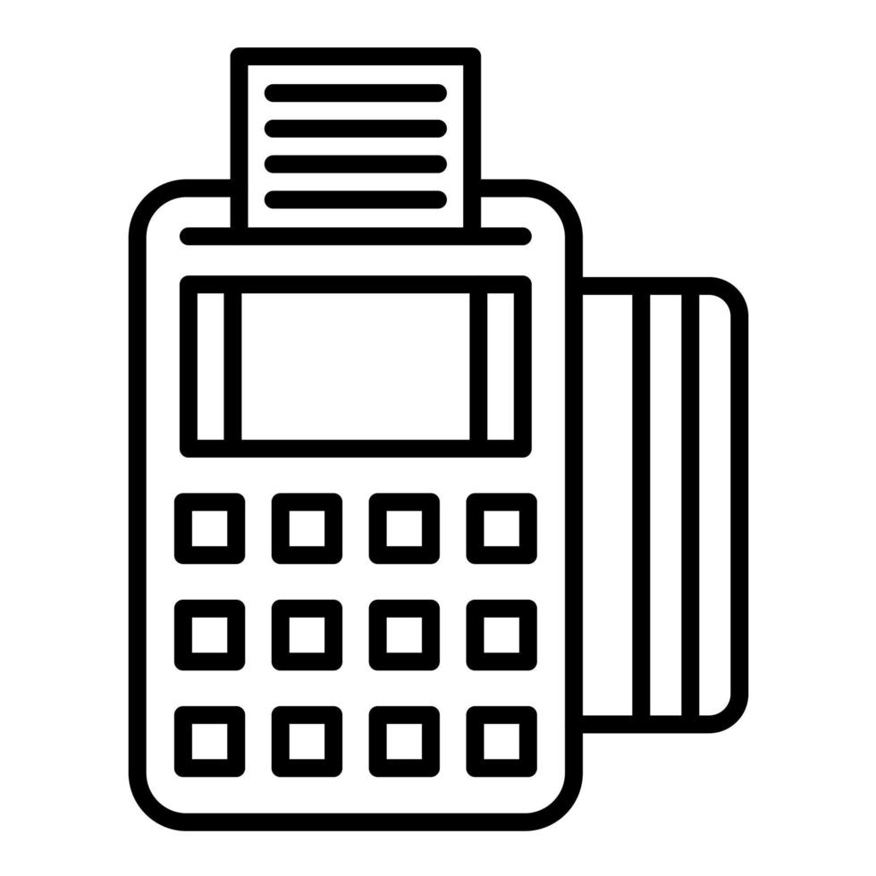 pos terminal icono de línea vector