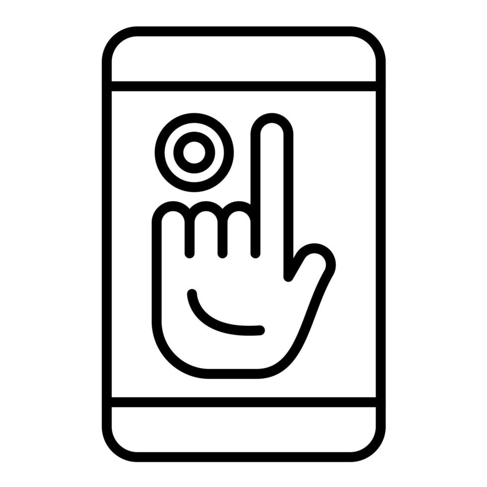 Touch Screen Line Icon vector