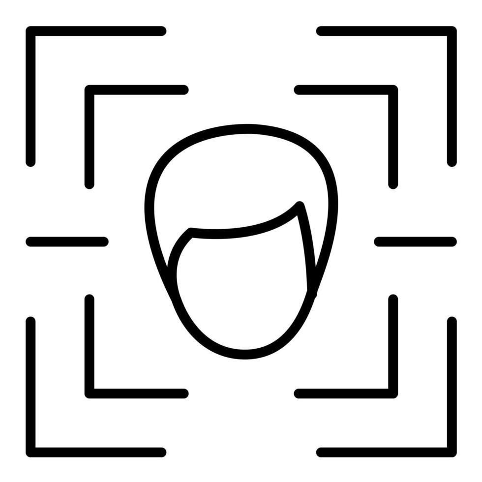 Face Scan Line Icon vector