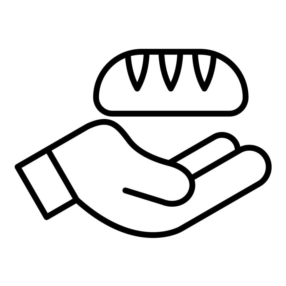 Bread Donation Line Icon vector