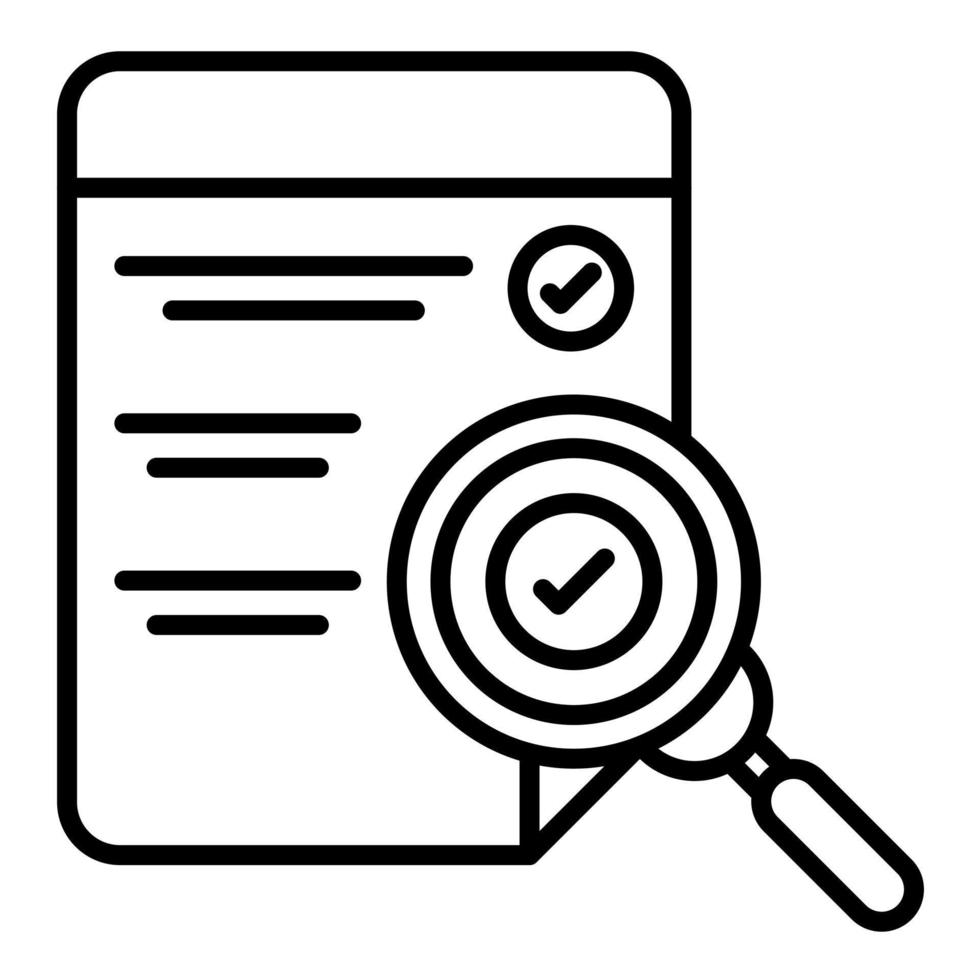 Checking Files Line Icon vector