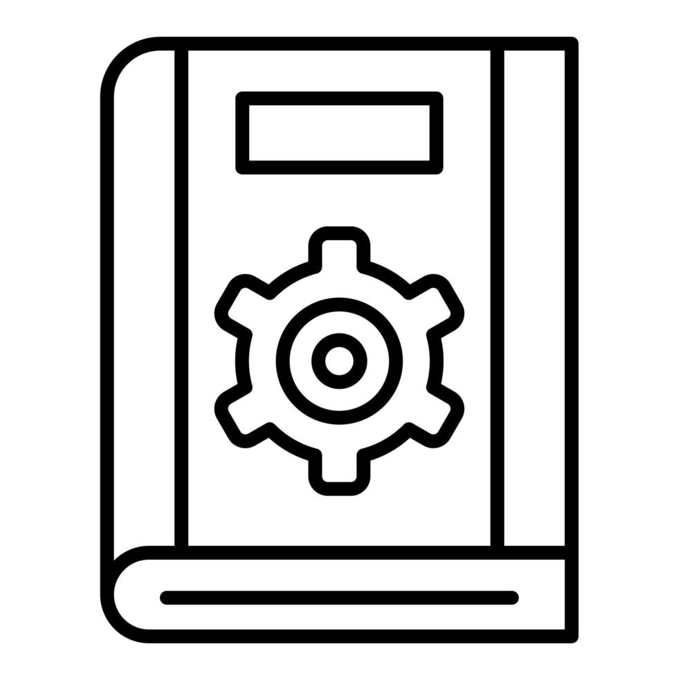 icono de línea de configuración de libro vector
