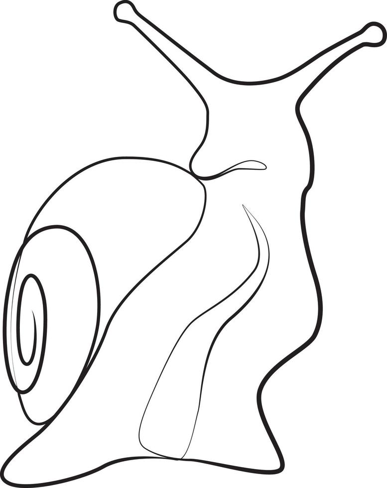 single line exotic pet snail vector