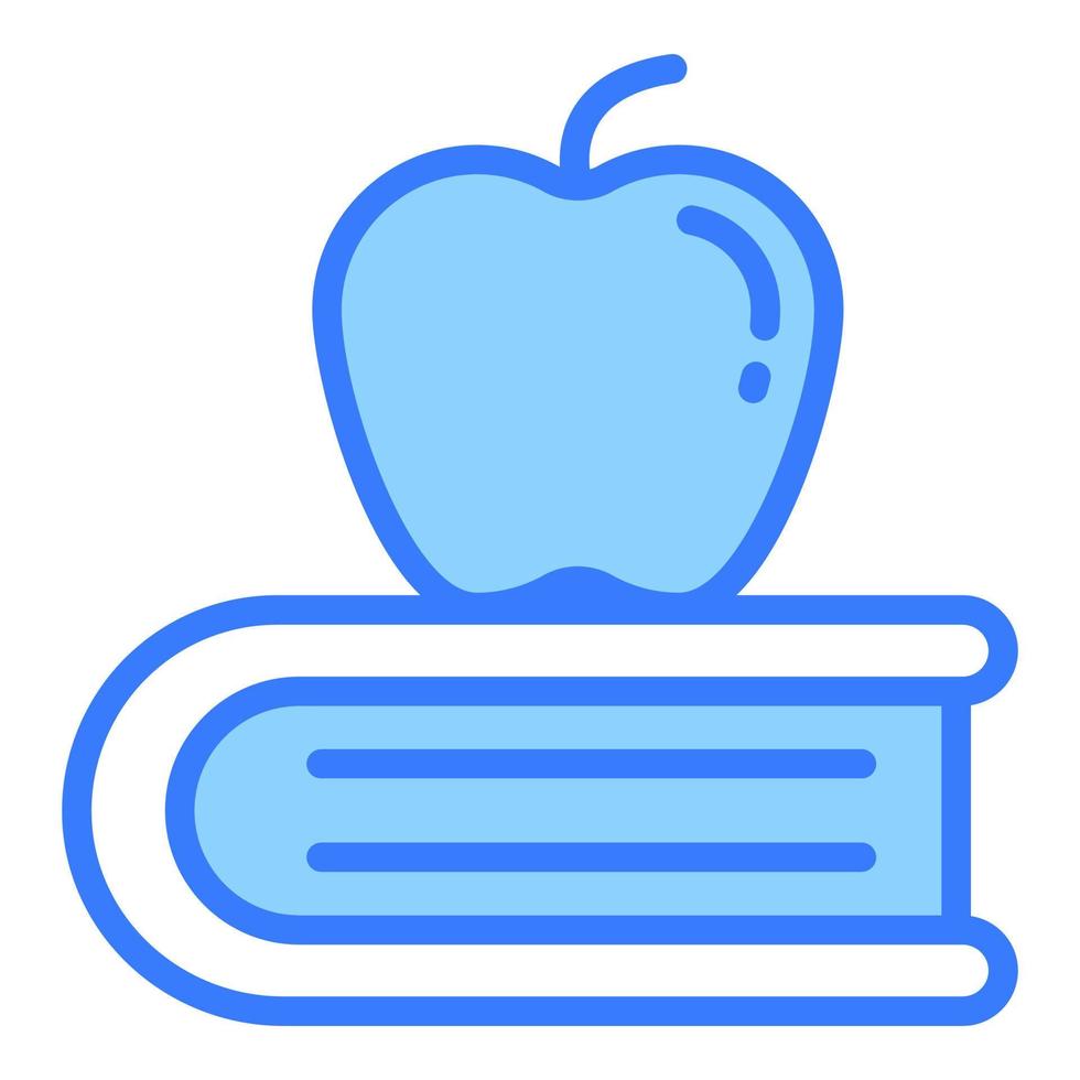 apple on book vector flat icon, school and education icon