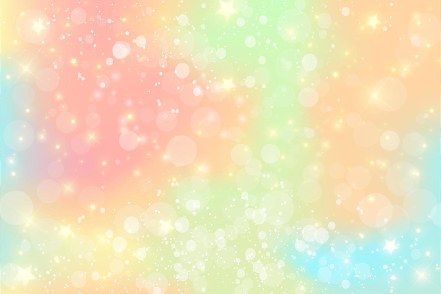 fondo de fantasía de galaxia de unicornio con destellos de estrellas y  bokeh. cielo mágico pastel. lindo fondo de pantalla de princesa.  ilustración vectorial 8282347 Vector en Vecteezy