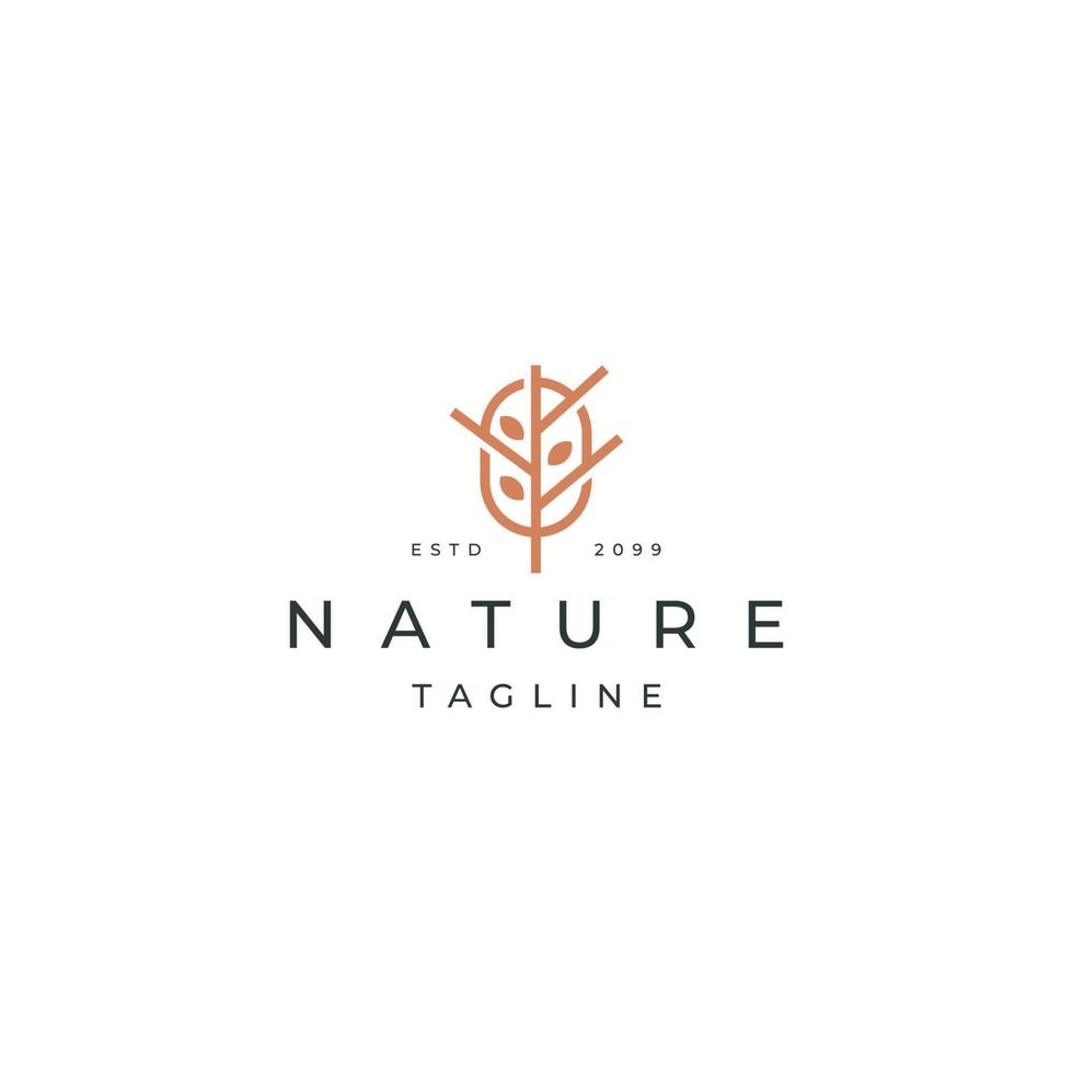 Luxurious leaf nature logo icon design template flat vector