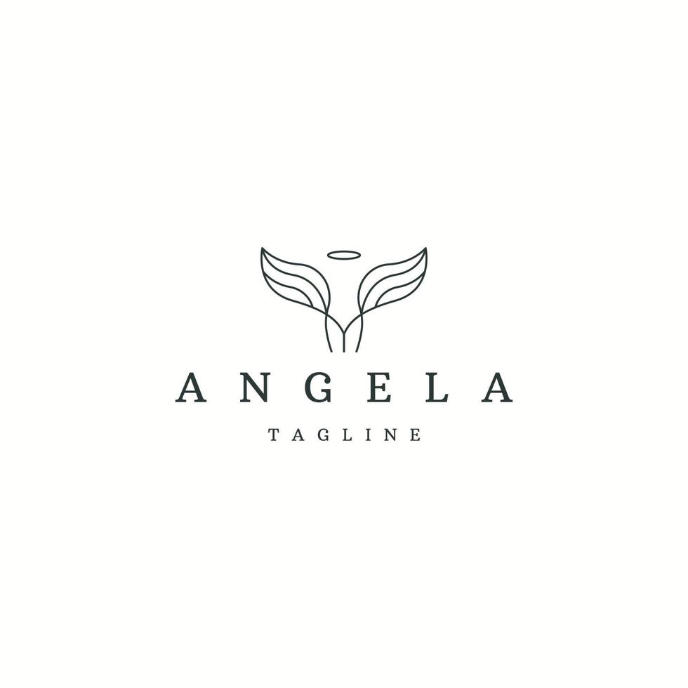 ángel logo icono plantilla de diseño vector plano