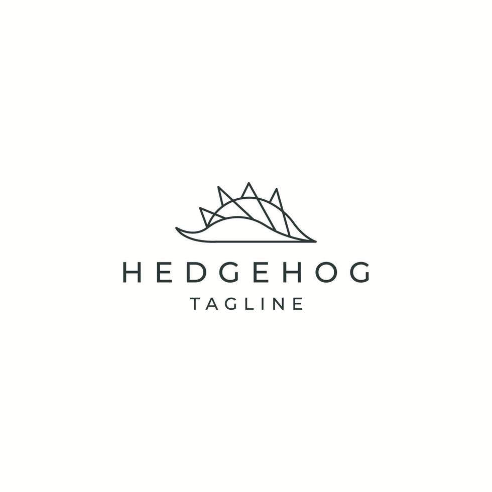 hedgehog animal with line style logo icon design template flat vector