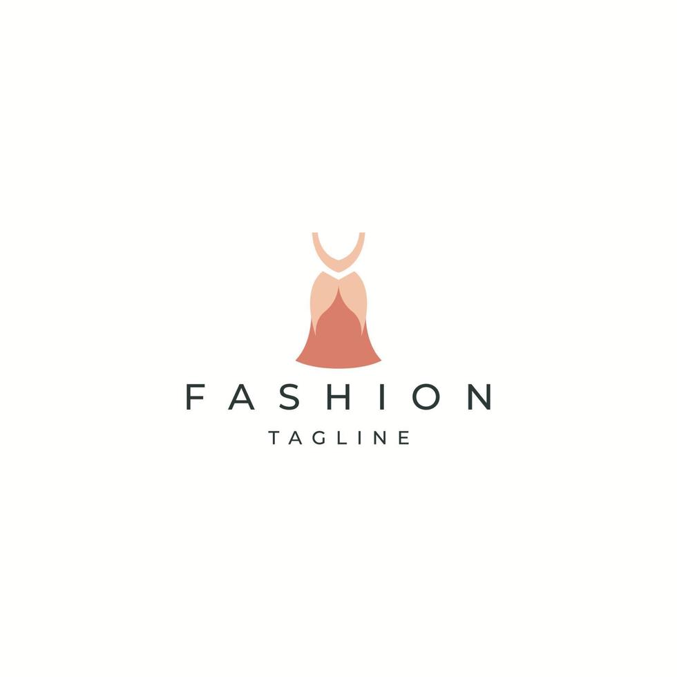 Female fashion dress logo icon design template flat vector