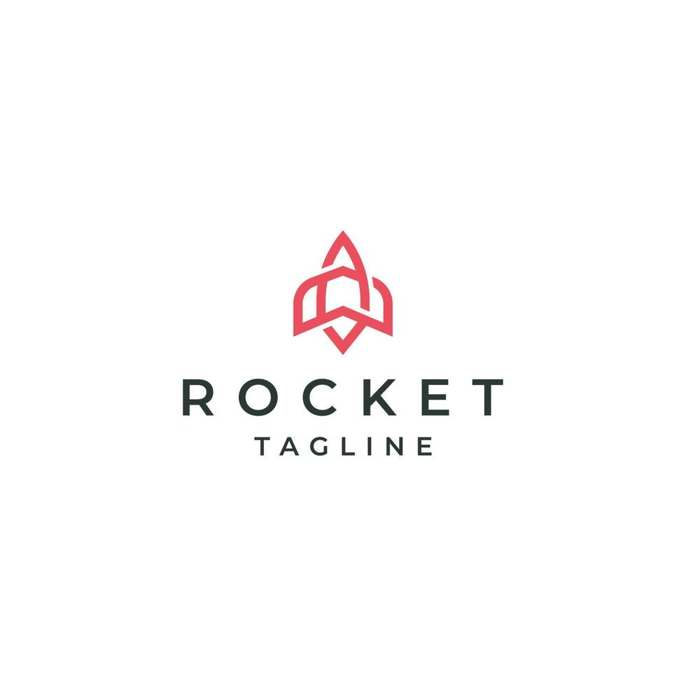vector plano de plantilla de diseño de icono de logotipo de cohete