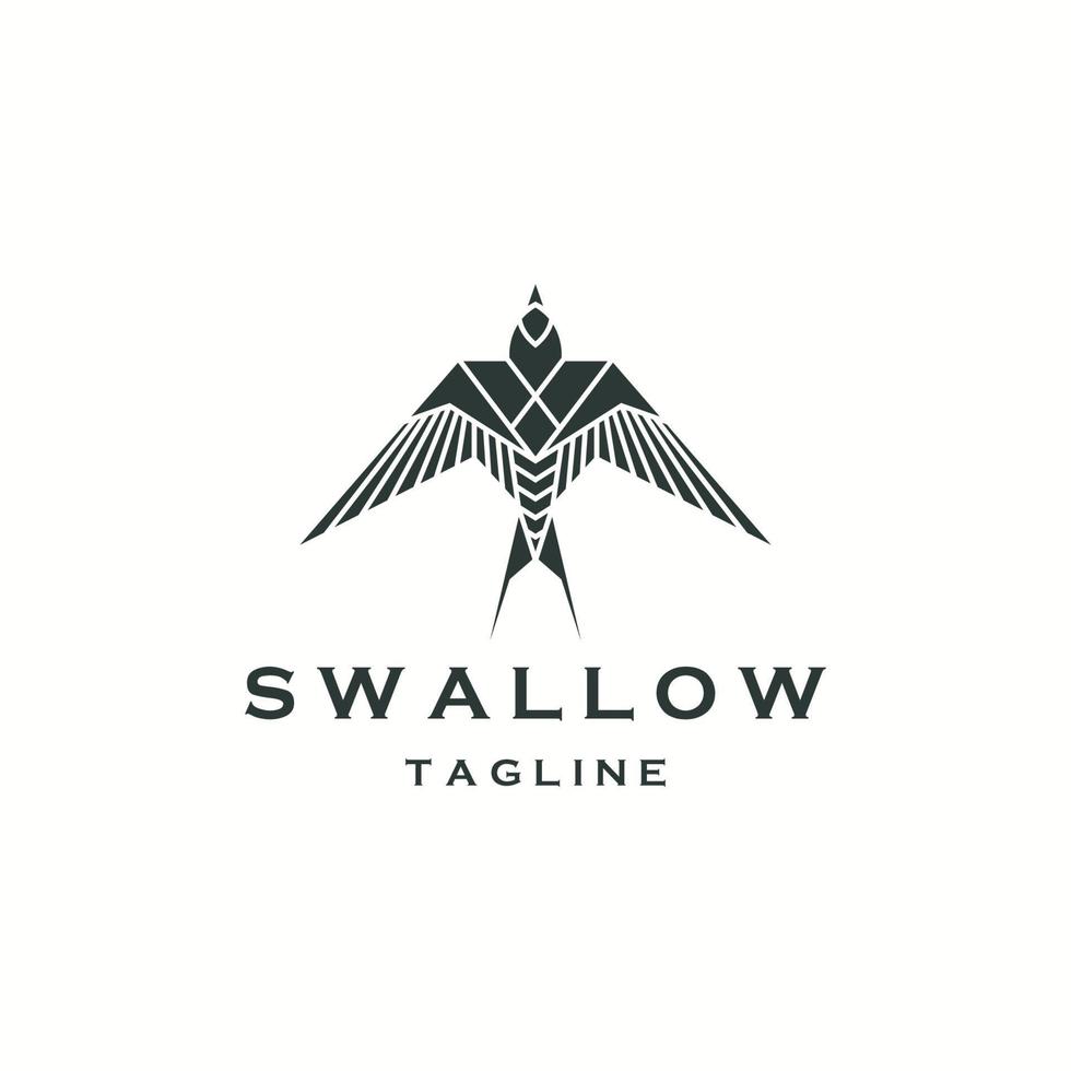 Swallow bird logo icon design template flat vector