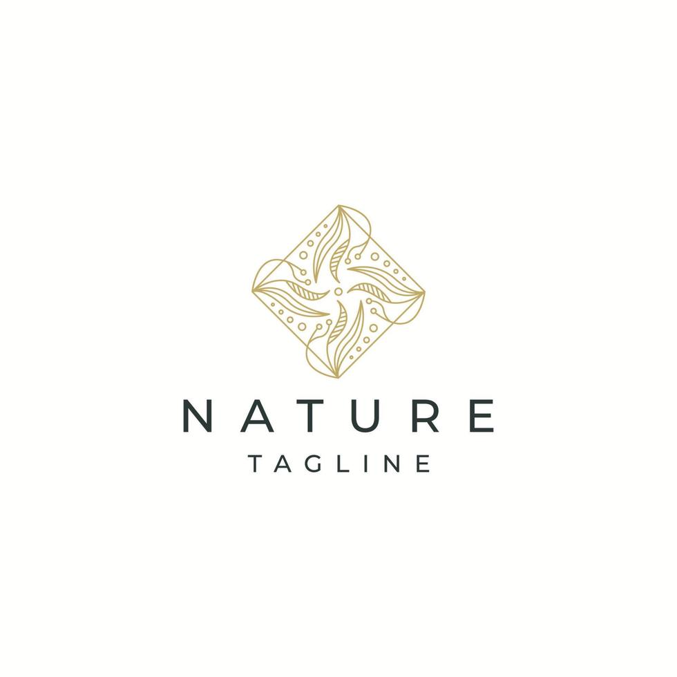 Luxurious Nature, leaf, tree or flower  botanical logo icon design template flat vector