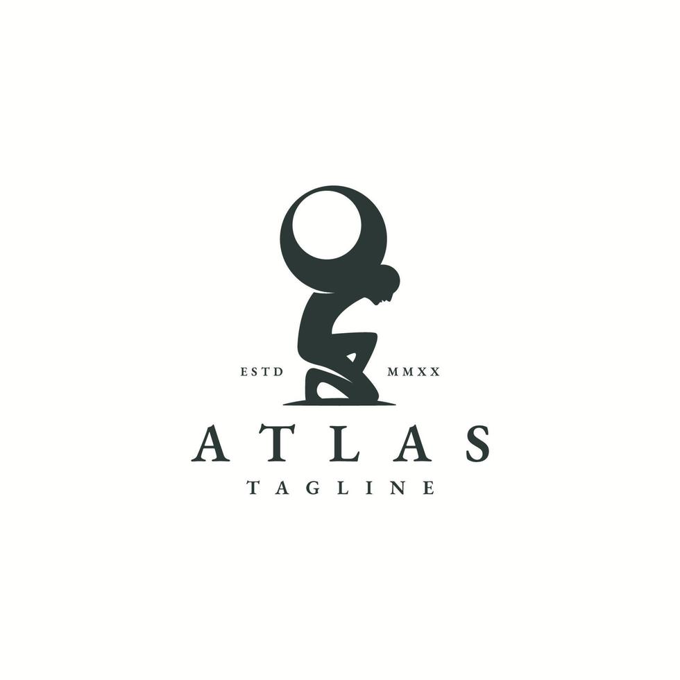 titan atlas diosa griega logo icono plantilla de diseño vector plano