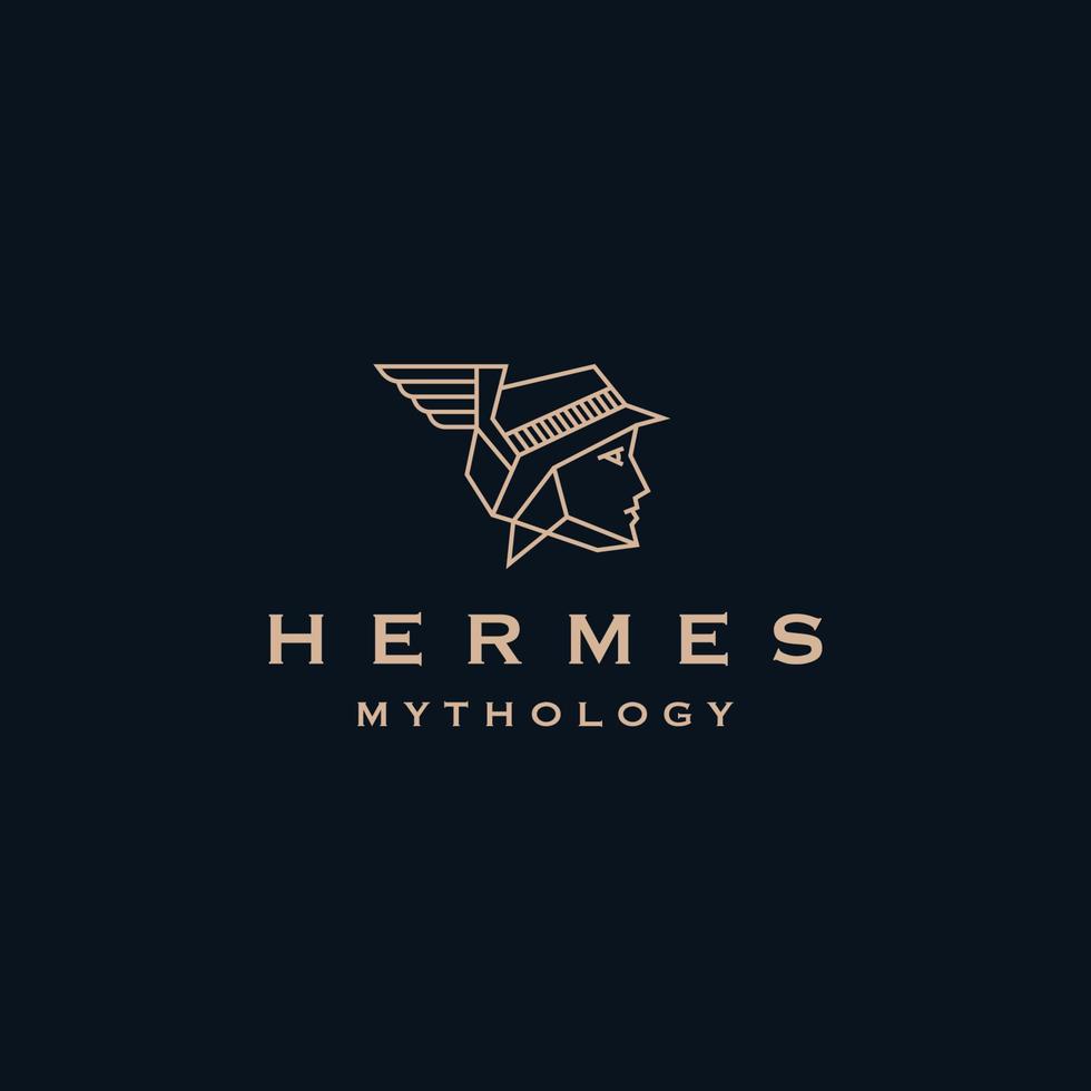 Hermes Olympian ancient Greek god logo icon design template flat vector