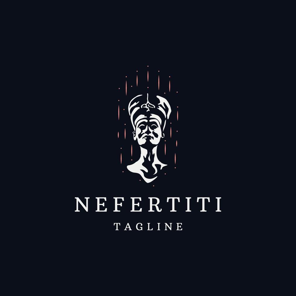 reina nefertiti egipcio logo icono plantilla de diseño vector plano