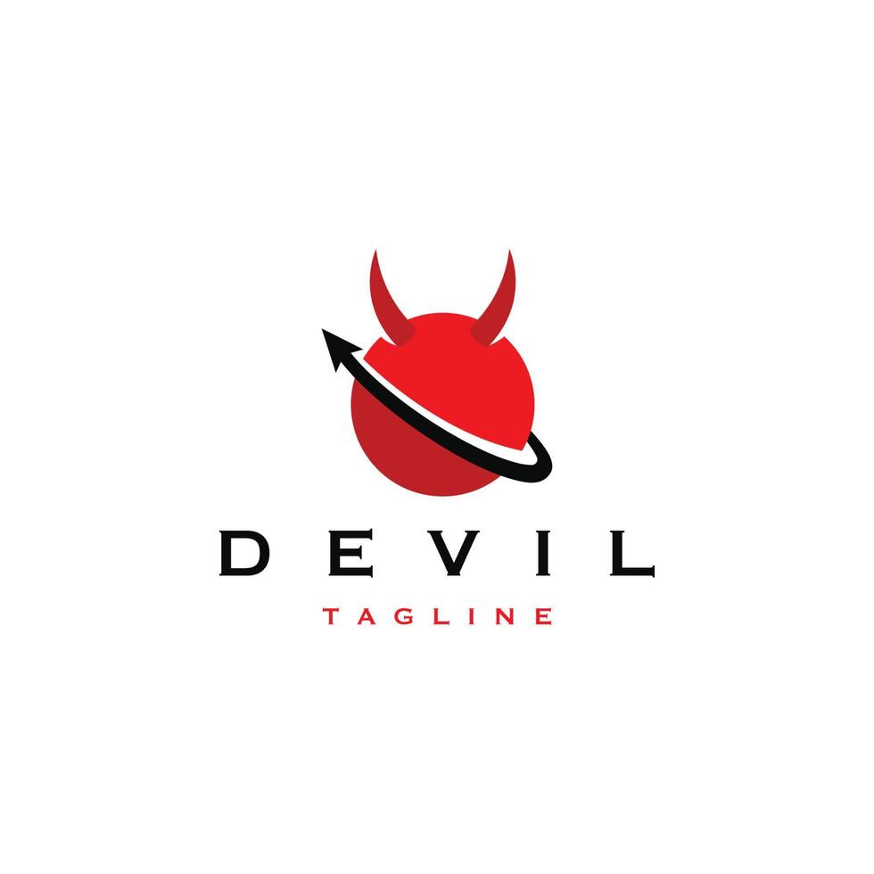 Devil logo icon design template flat vector