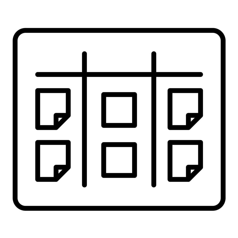 Kanban Line Icon vector