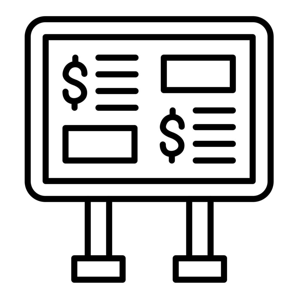 Budget Presentation Line Icon vector