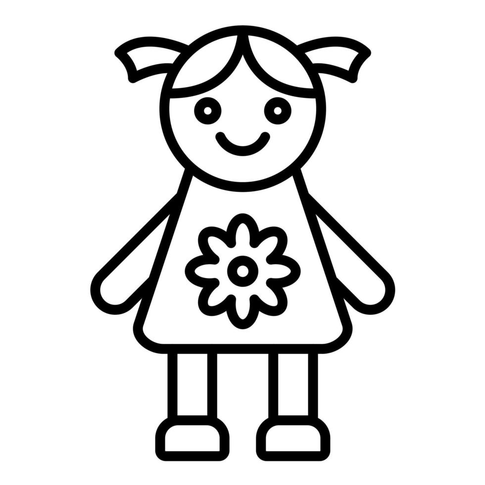 icono de línea de muñeca vector