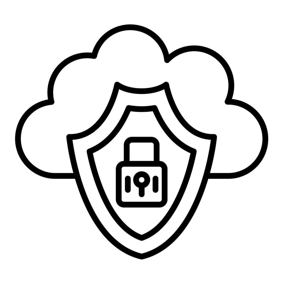 Cloud Security Line Icon vector