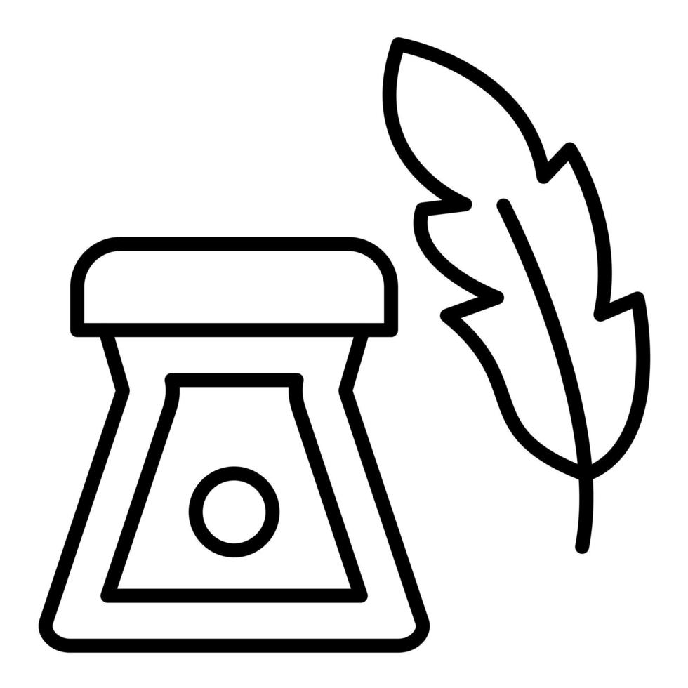 Feather Ink Line Icon vector