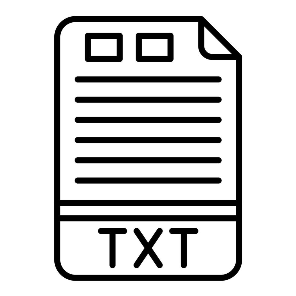 TXT Line Icon vector