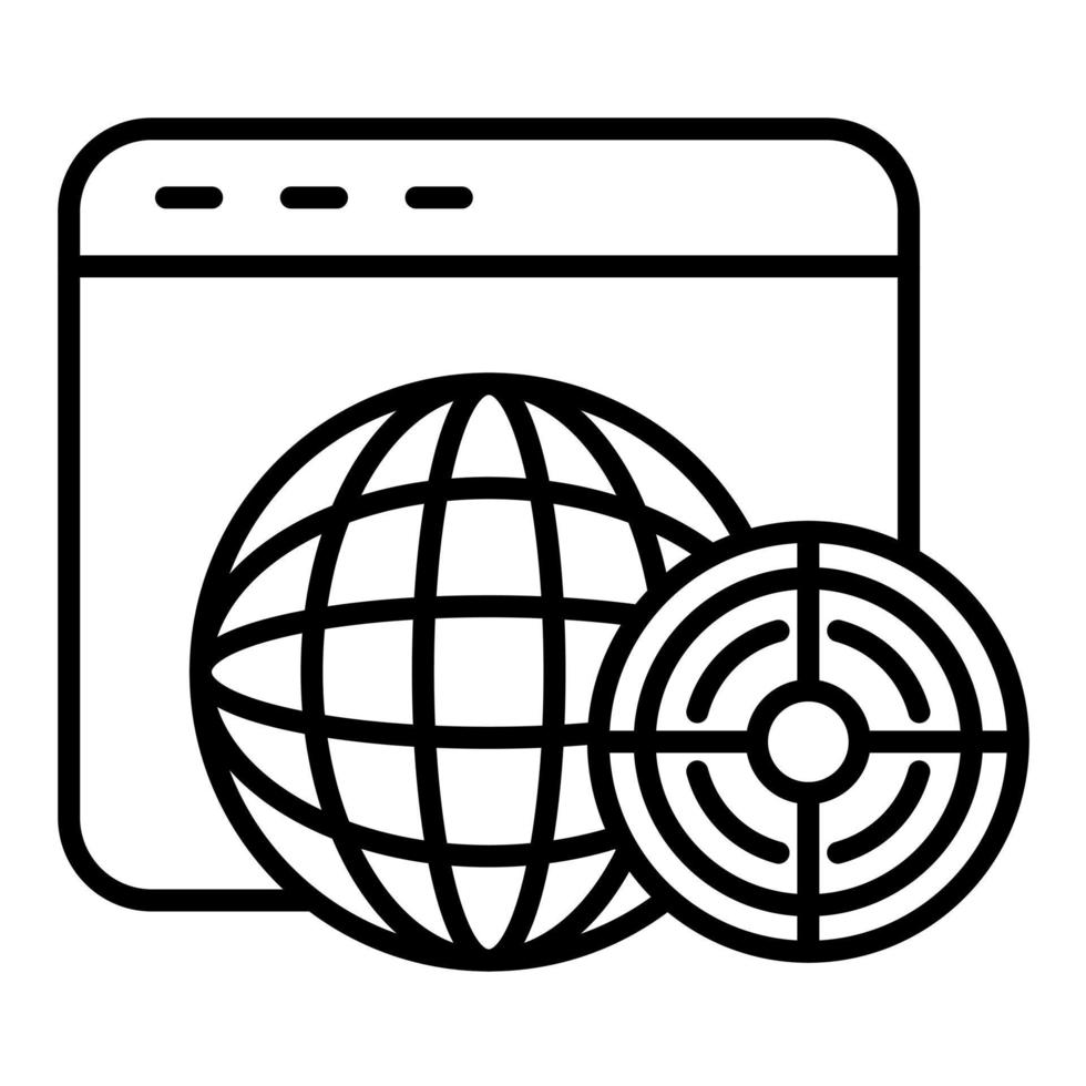 icono de línea de seo internacional vector