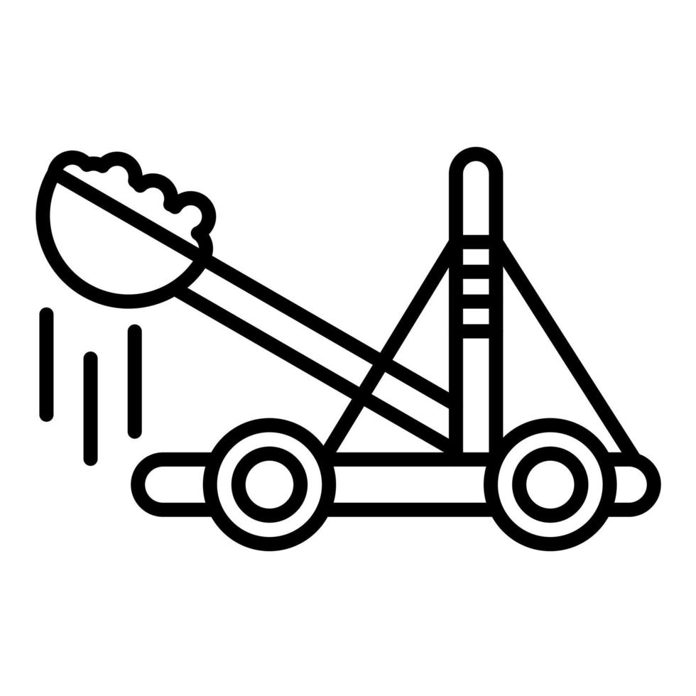 icono de línea de catapulta vector