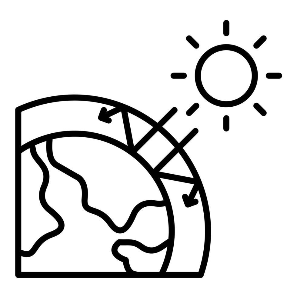 Greenhouse Effect Line Icon vector