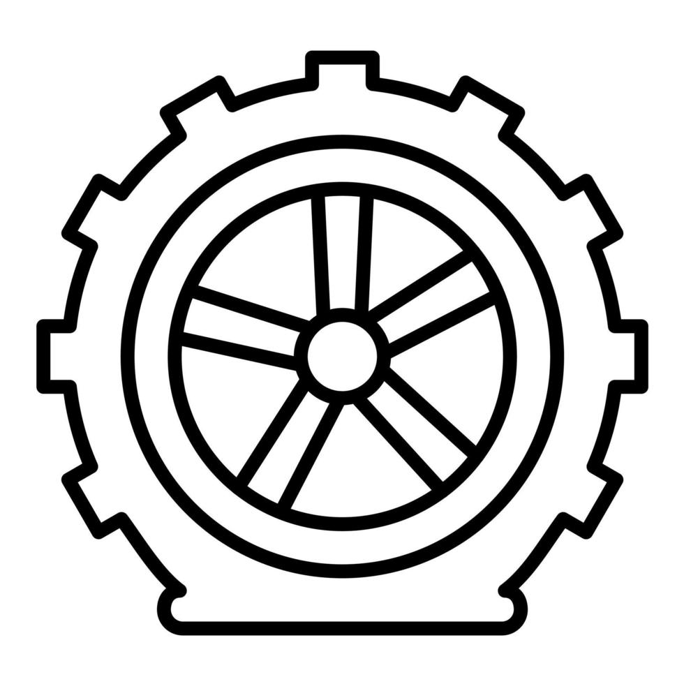 icono de línea de neumático desinflado vector