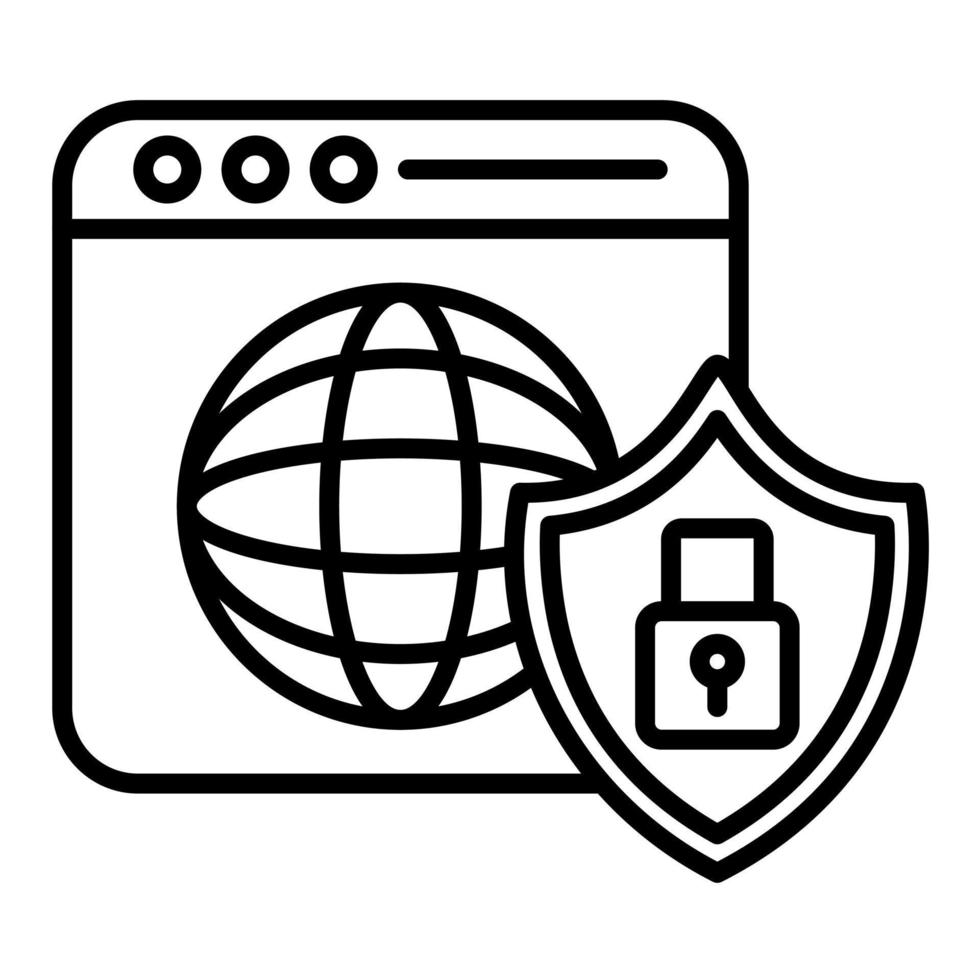 icono de línea de seguridad de internet vector