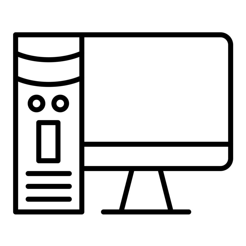 Workstation Line Icon vector