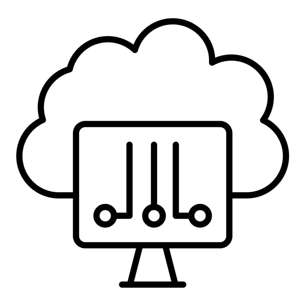 Cloud System Line Icon vector