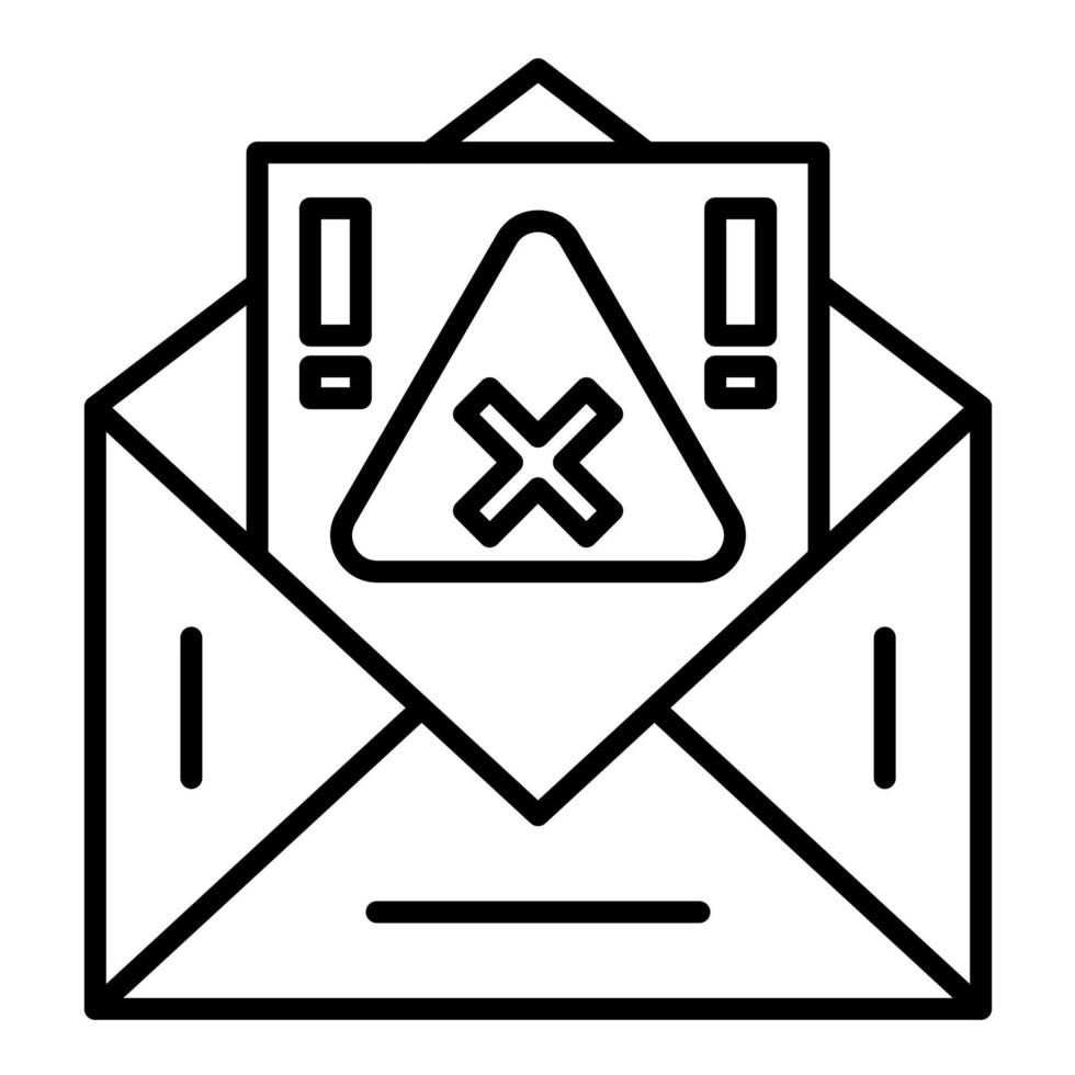 icono de línea de alerta de correo electrónico vector