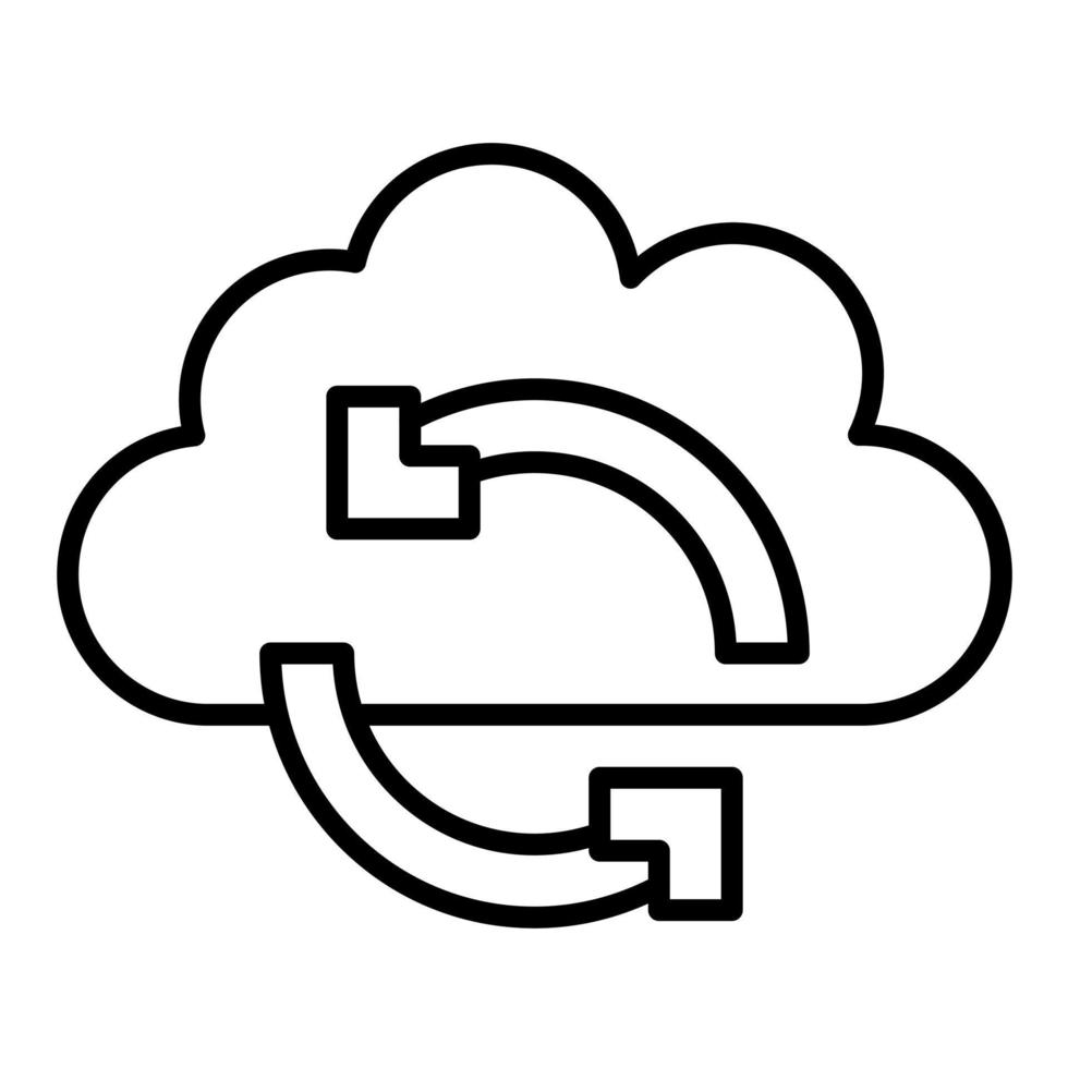 Cloud Sync Line Icon vector
