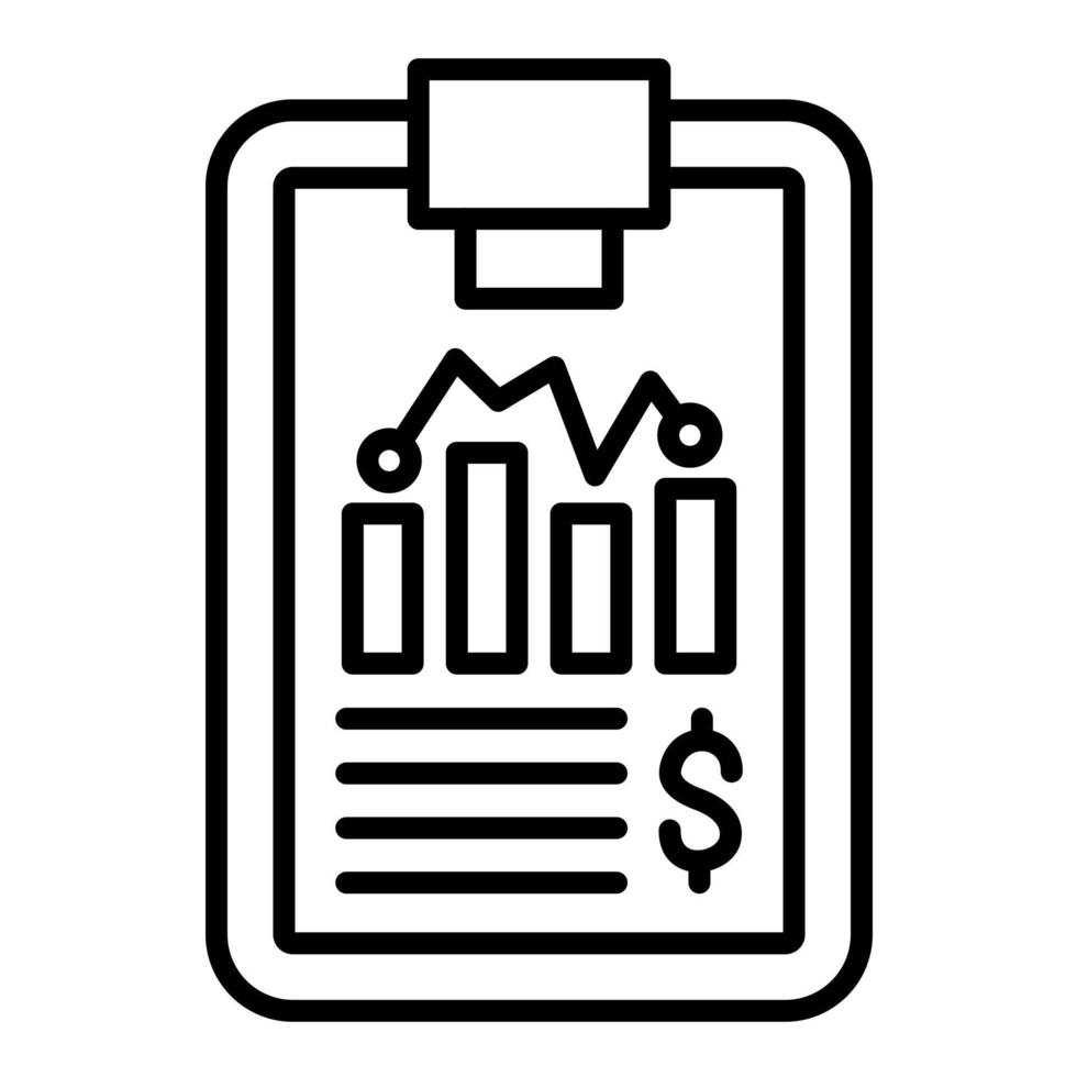 Graphical Report Line Icon vector