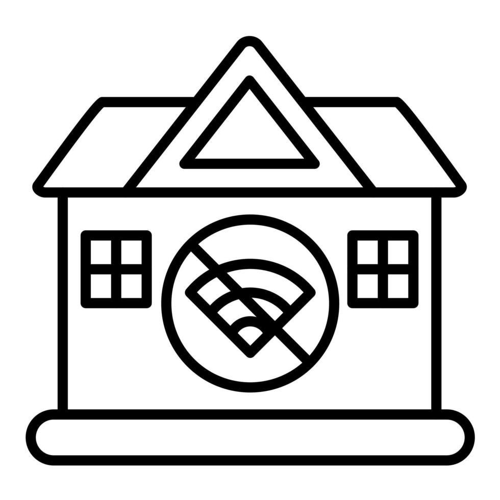 NO Wifi Home Line Icon vector