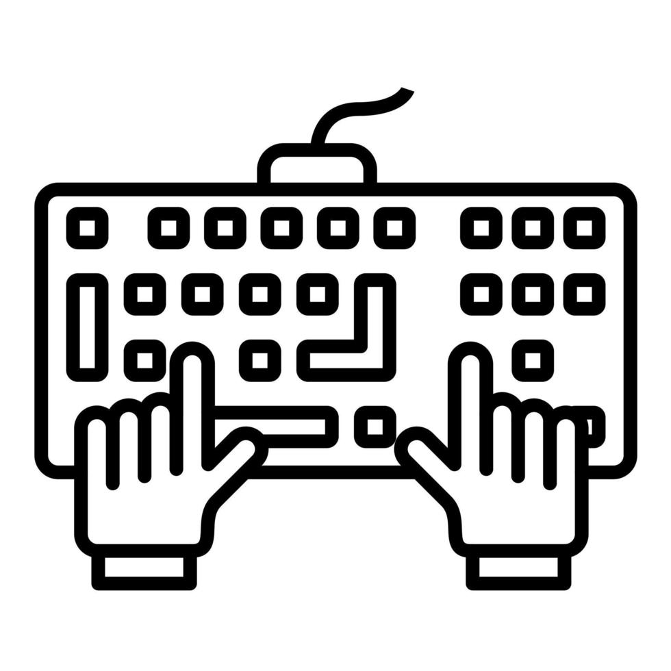 Typing on Keyboard Line Icon vector