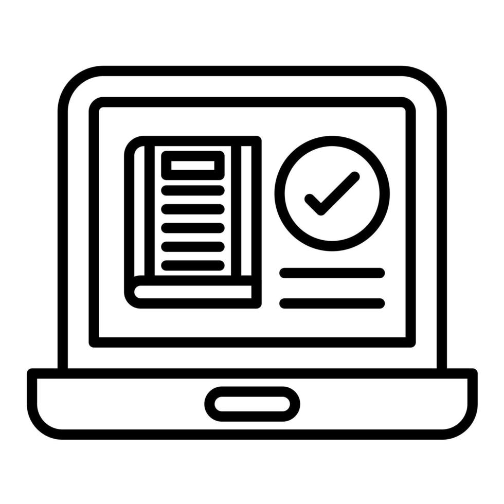 Online Booking Line Icon vector