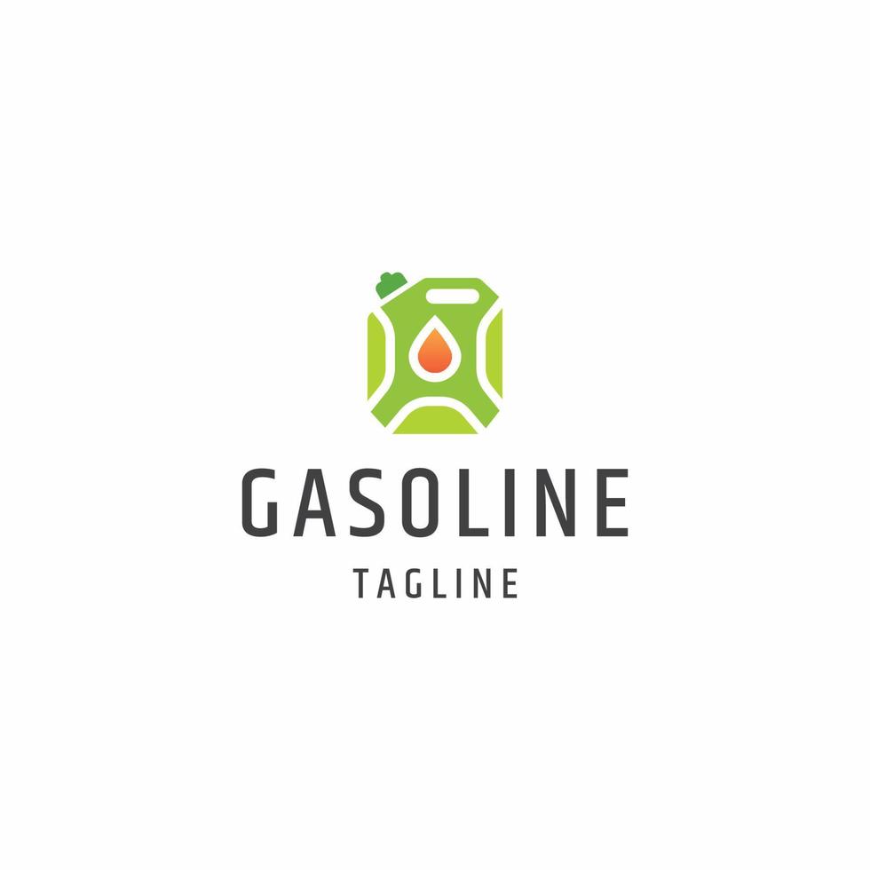 vector plano de plantilla de diseño de icono de logotipo de gasolina de galón de aceite o bidón