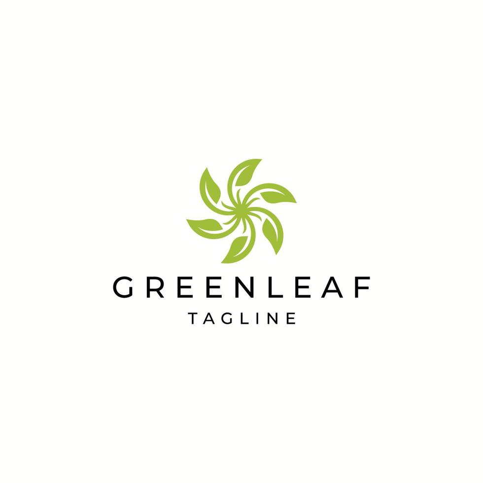 Green leaf nature logo icon design template flat vector