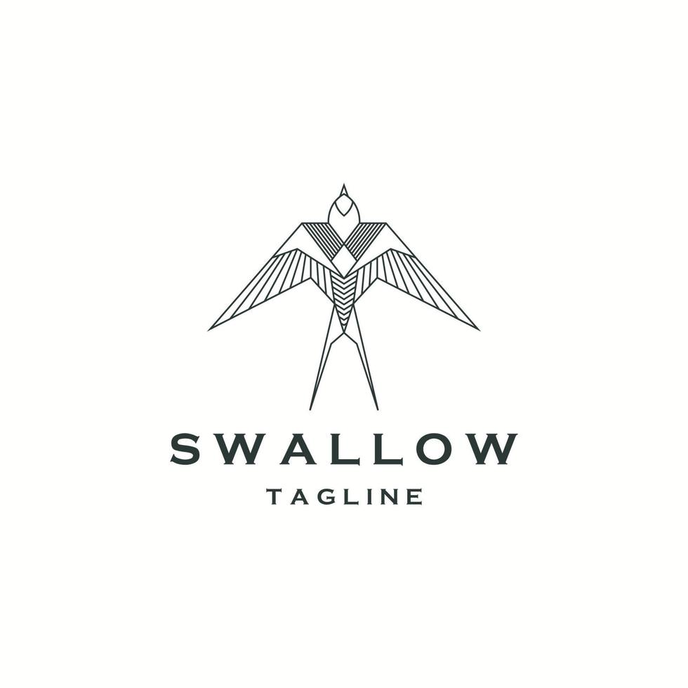 Swallow bird logo icon design template flat vector